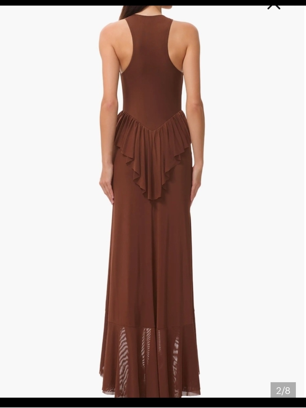 AFRM HIGH LOW RUFFLE MAXI DRESS - Picture 2 of 3